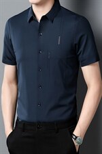 男士衬衫短袖夏季冰丝薄款加肥加大码中年商务宽松休闲肥佬衬衣潮图片
