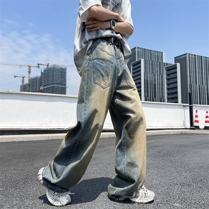 牛仔裤男vibe美式直筒裤子春季潮牌微喇高街百搭休闲长裤N518-P50图片