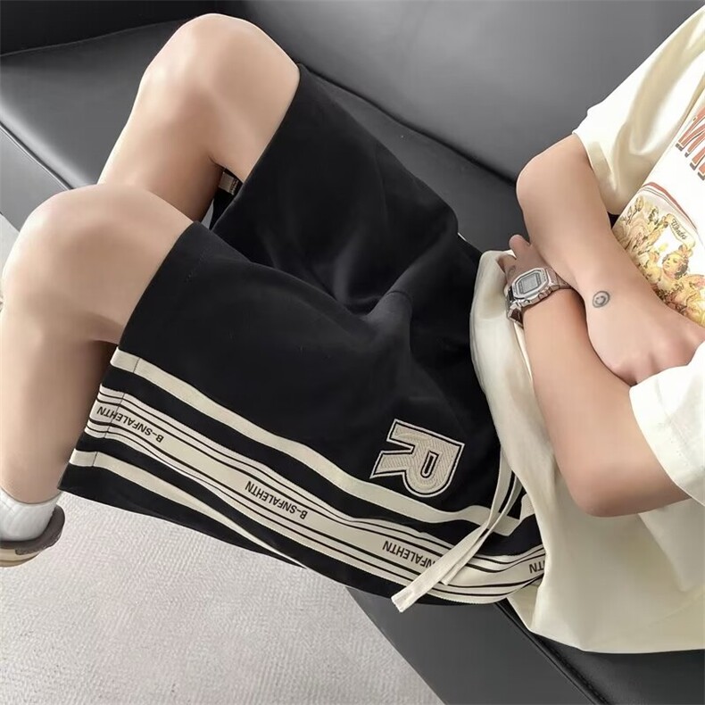 美式短裤男夏季篮球五分中裤潮牌宽松休闲沙滩运动裤子K5243-P28，男装牛仔裤，星座412-2