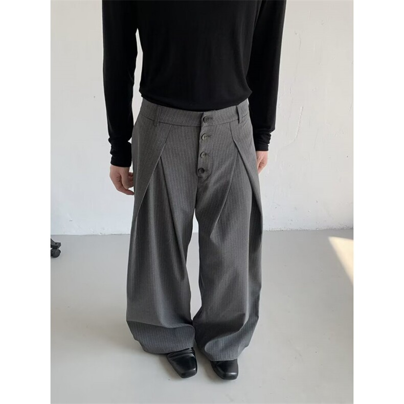 高级感灰色排扣休闲西装裤秋季新款复古H906-P56，男装西服套装，星座1109-4