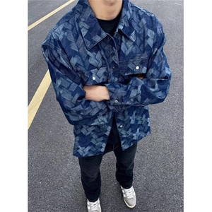 水洗牛仔外套男女秋季新款美式潮牌痞帅宽松工装夹克 JC06图片