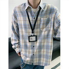 现货~磨毛加厚格子大码长袖衬衫C5895/特P25浅蓝色2，男装衬衫，电商A094