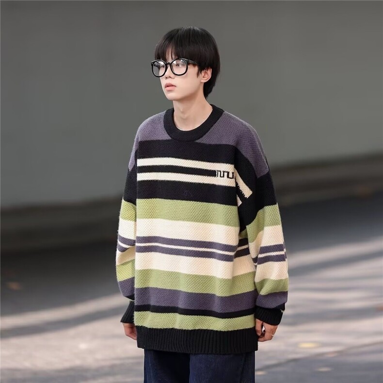 青少年长袖冬季休闲时尚潮牌套头圆领个性针织毛衣无品牌宽松型,男装针织衫/毛衣,星座1210-1