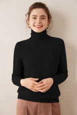 秋冬款软糯感山羊绒衫女堆堆领提花加厚毛衣宽松高领针织打底上衣，女装羊绒衫，轩妮羊绒