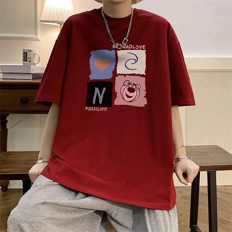 夏季宽松印花圆领T恤潮流休闲上衣A161-T9039-P25,男装T恤,电商A161