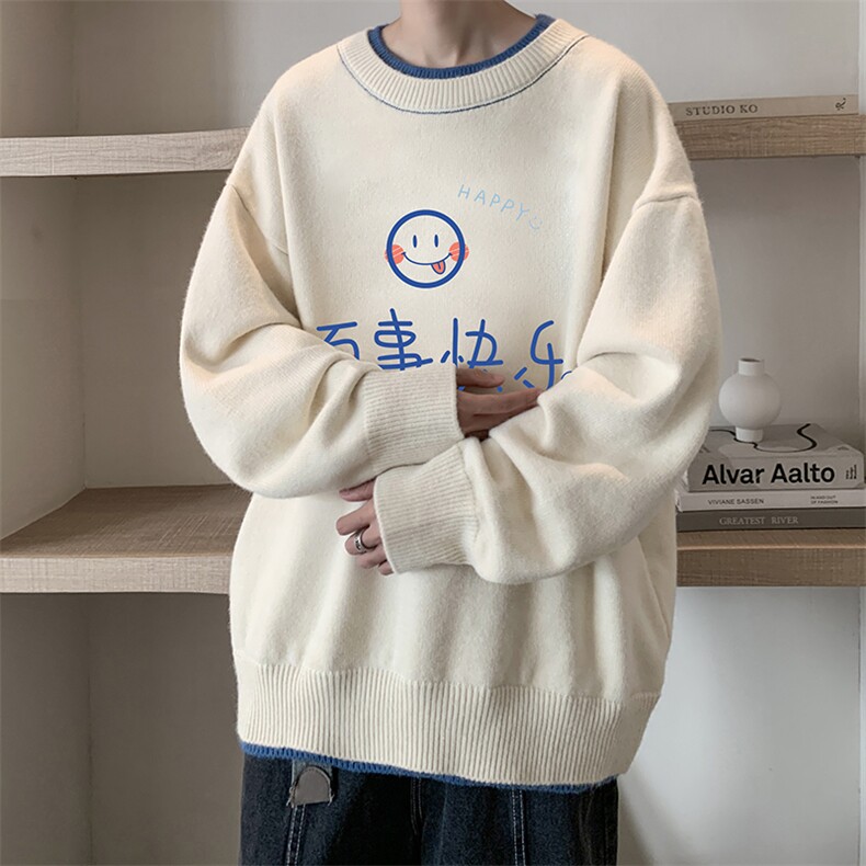 控78 假两件毛衣男大码加绒针织衫男毛线衣M80183-P55  加绒P70图片