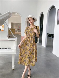 【现货】夏季新款 韩版宽松显瘦碎花连衣裙图片