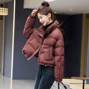 红时尚短款羽绒服女2025冬季新款小个子显高洋气白鸭绒外套图片