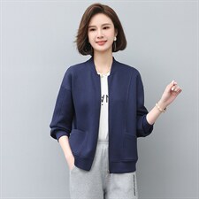 2022年秋季新款短外套女士短款韩版宽松显瘦棒球服女拉链开衫，女装短外套，忆绮罗