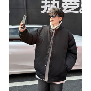 宽松棉服男日系复古棒球服棉衣情侣休闲飞行服外套冬3033 P85图片