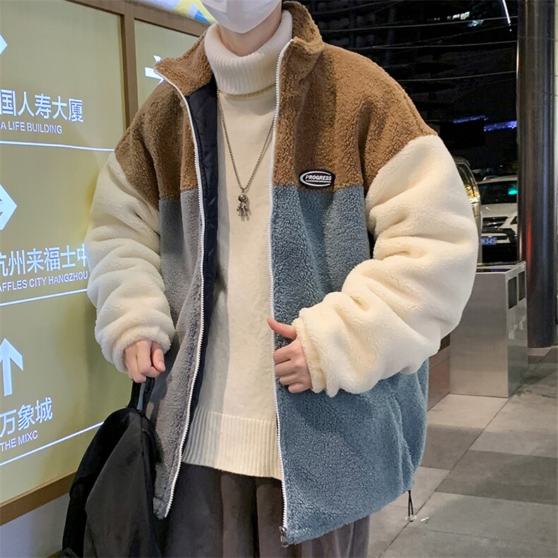 新款冬款加绒加厚棉衣羊羔绒外套港风ins男装上衣保暖男MY104P95,男装棉衣,电商A086