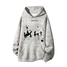 得物供货、重磅420克现货麂皮绒扎染卫衣HD019-1-WL25157ZR-P45，男装卫衣，电商019-1