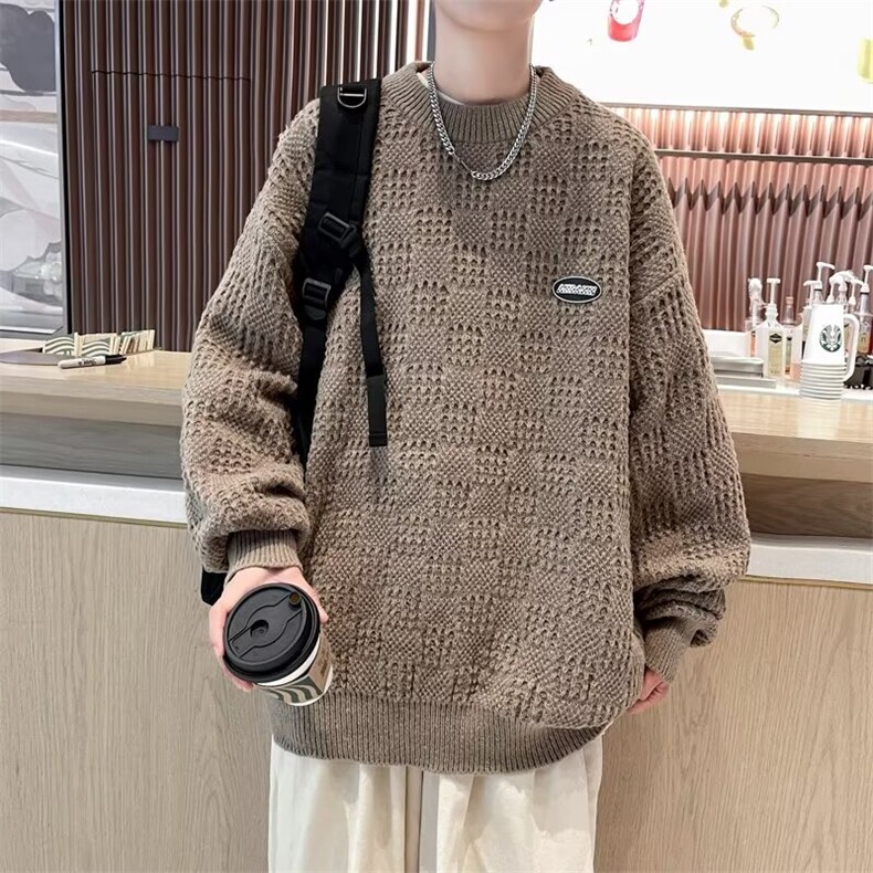 小标多种肌理感慵懒针织毛衣男落肩休闲发泡卫衣7119-P42,男装针织衫/毛衣,星座1109-3