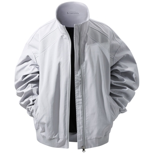 JK008立体白底 春装拼接工装立领夹克 聚酯纤维(M-5XL)TP35图片