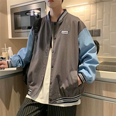 撞色拼接棒球服秋季潮牌宽松ins运动夹克休闲百搭外套W1877-P42，男装夹克，星座512-2