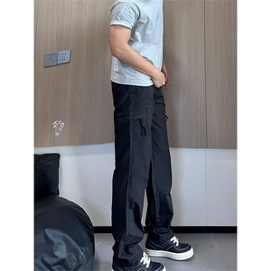 有大图 自拍图 速干美式工装裤男夏季显瘦阔腿休闲裤潮K41-P40图片