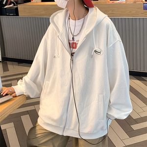 WY6113/P65秋装新款高品质连帽多色卫衣男潮流宽松大码外套男上衣图片