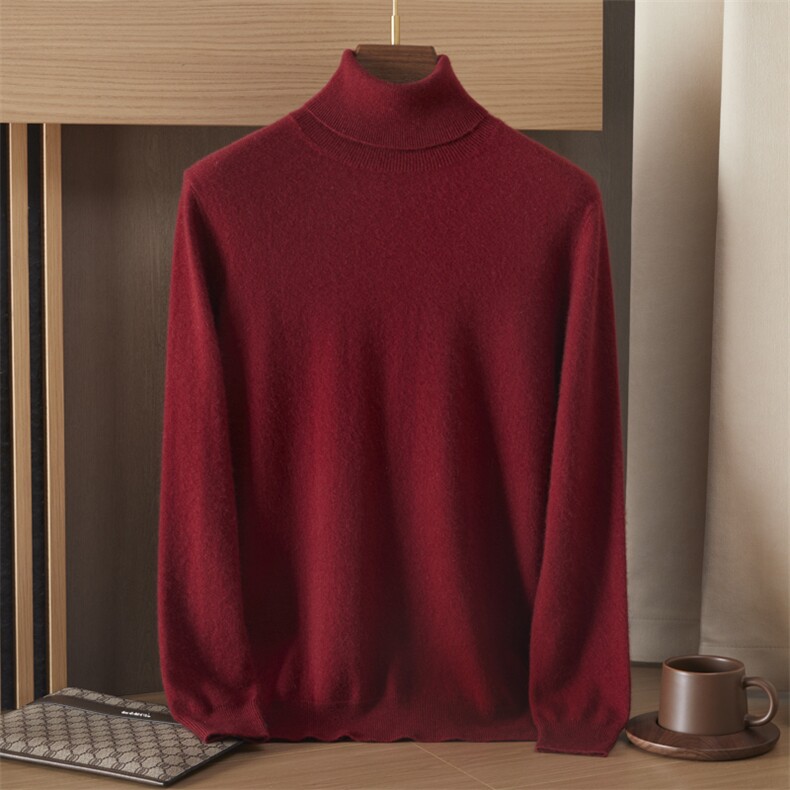 简约针织衫男毛线衫2024年秋季圆领羊绒衫35%羊绒，男装羊绒套衫，绒誉暖羊绒