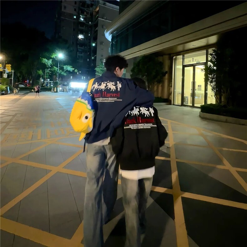 美式复古斯巴达战马刺绣飞行员夹克男女宽松百搭新款棒球服外套,男装针织衫/毛衣,四季星座505