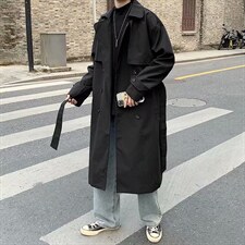 秋季ins港风潮牌双排扣中长款风衣帅气披风宽松bf大衣W1686-P63，男装风衣，星座512-4