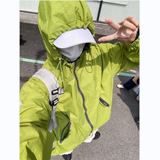 防晒衣男韩版潮流连帽果绿色痞子帅2026夏季薄款ins外套W4842-P40，男装防晒衣，星座412
