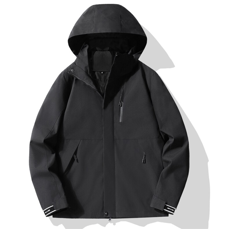 2025年秋季长袖直筒型时尚百搭通勤情侣款冲锋衣，女装短外套，宏恒