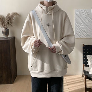 复合牛奶丝假两件加厚连帽卫衣半拉链外套CP42-特P:40 控价:88图片