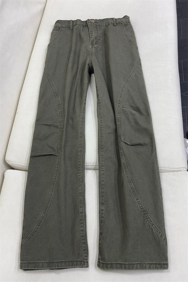 B221美式ins高街斜切宽松休闲洗褪弯刀牛仔裤LK26619-特P50控88,男装牛仔裤,电商B221