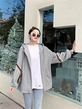 春季织带外套，其它，吉之红