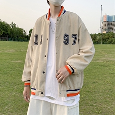韩版春休闲百搭新款宽松上衣ins港风数字印花外套夹克W1284-P45，男装夹克，星座512-2