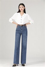 秋冬新款现货，高腰白搭阔腿拖地牛仔裤 26-31，女装牛仔裤，艺尚丽人