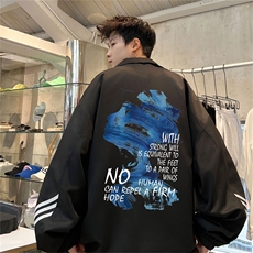 电商DSA028-JKHP1049P60100聚酯新款港风条纹工装夹克男控88，男装夹克，电商A028