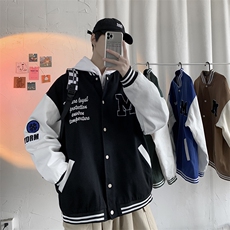 高品质直播款春季情侣绣花夹克男棒球服外套A321A-JK9001-特P60，男装夹克，电商A166