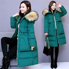 连帽2020年冬季时尚潮流舒适简约个性纯色中长款长袖棉衣，女装棉衣/棉服，香香