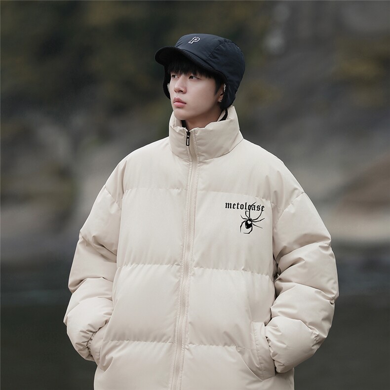 港风新款冬季时尚百搭宽松字母印花棉服外套MY62059P85控118,男装棉衣,电商A268A