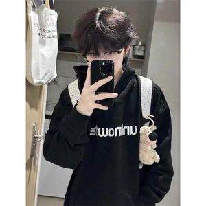 纯棉刺绣连帽卫衣ZW0125-P48,冬季男款麦昆小白鞋搭配图片