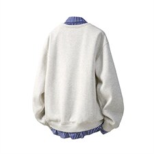 可二开假两件V领卫衣大码M-5XL;棉底部聚酯纤维78035P58，男装卫衣，星座227-7