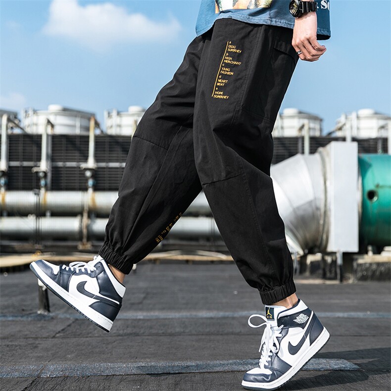 2021春季新款男潮宽松大码束脚男士九分休闲裤男A438-298-P45,男装休闲裤,电商A438