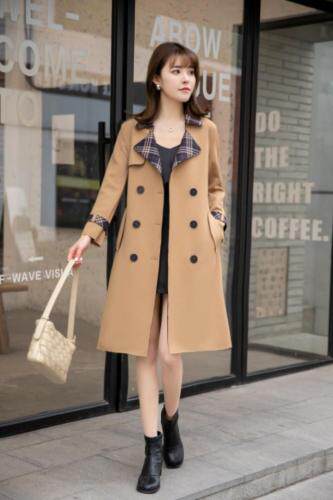 秋装新款上市：针织空气层拼格风衣M一XXXL，女装风衣，拉思维加丝