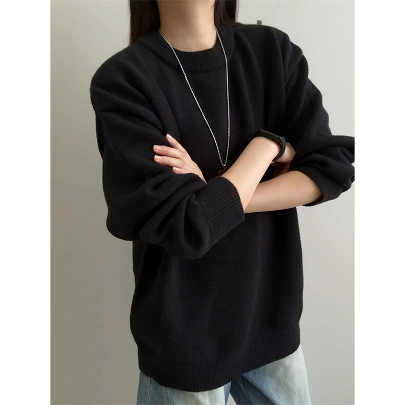 重磅秋冬男女纯色打底针织衫圆领套头半高领毛衣美式复古休闲上衣，男装T恤，电商A486