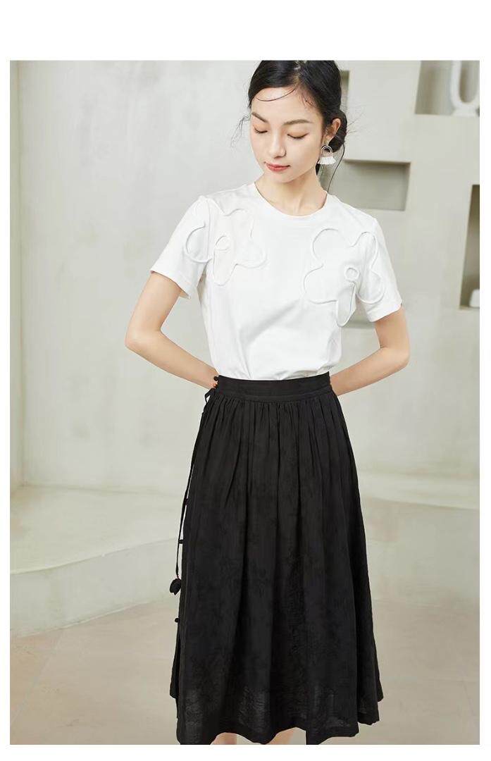 现货，夏季新款盘花短袖T恤，女装T恤，觅处