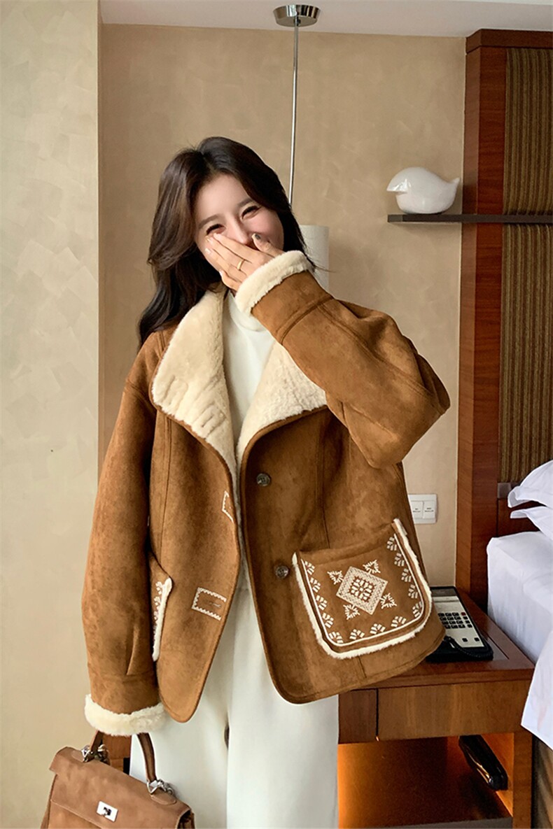 高级感刺绣皮毛一体2600P205K308,女装皮草,2C029