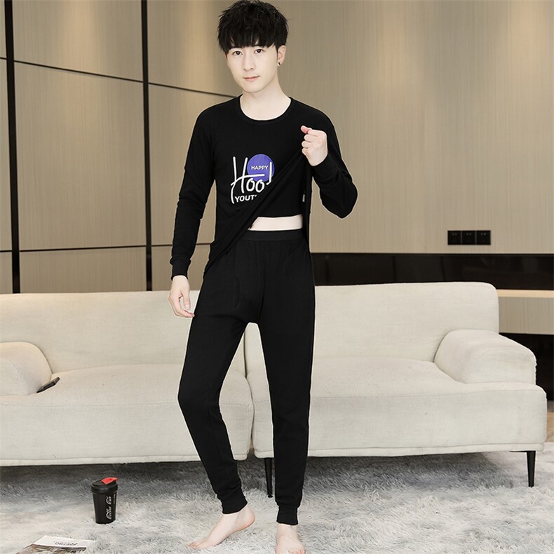 全棉男士秋衣秋裤薄款保暖内衣纯棉毛衫套装310B-3-2301-P42,男装休闲套装,星座310B-3