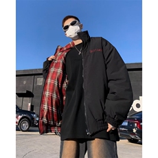 双面穿棉服男冬季棉袄外套韩版潮流面包服M3343P90，男装棉衣，星座1116-2