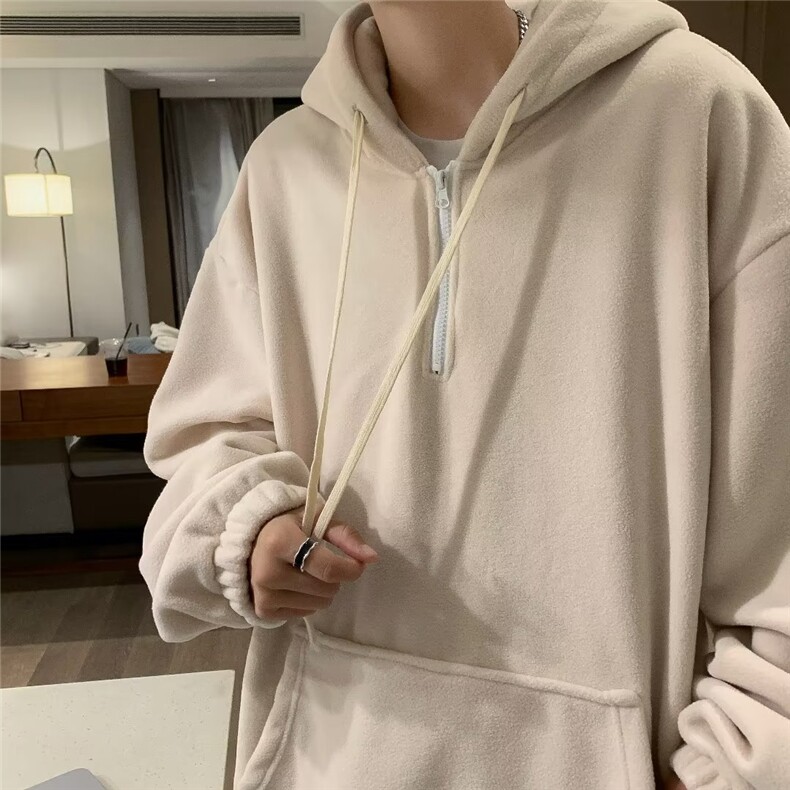 美式复古卫衣280克摇粒绒连帽做旧高街hiphop外套M101P38图片