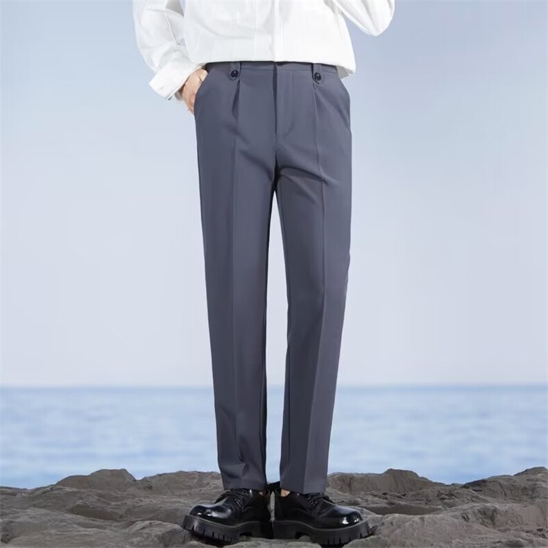 九分西装男士长裤子垂感小脚休闲修身直筒小西裤KE03，男装西裤，星座1116A-2（原606A-1）