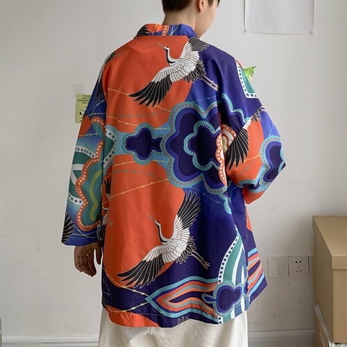 仙鹤港风日系潮外套防晒服和服开衫薄款半袖道袍防晒衣F12/P40,男装风衣,钱塘713