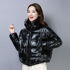 休闲时尚短款拉链连帽棉衣/棉服2020年冬季宽松修身显瘦，女装棉衣/棉服，小林双子