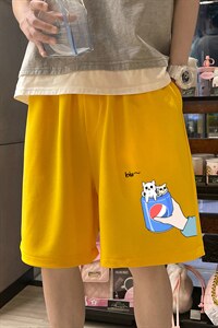 MK37262-P15 冰丝短裤男士大码宽松休闲五分裤男运动中裤图片