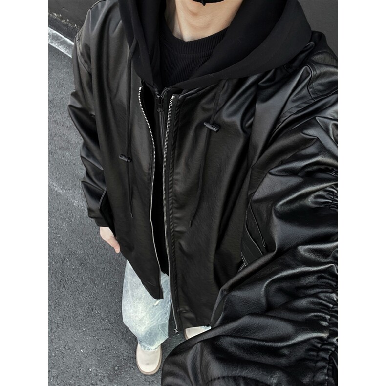 美式pu皮假两件夹克外套男CP112-特p95，男装夹克，电商B371